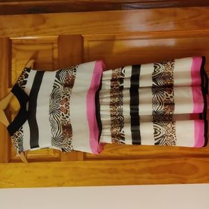Dress (Black, white, pink, and animal prints)